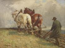 Ploughing, C.1900-19-John Atkinson-Giclee Print