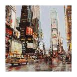 Taxi in Times Square-John B^ Mannarini-Framed Art Print