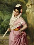 Elegant Spanish Beauty-John Bagnold Burgess-Stretched Canvas