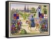 John Ball Preaching as He Rides Along on His Horse-null-Framed Stretched Canvas