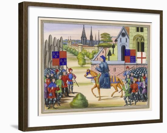 John Ball Preaching as He Rides Along on His Horse-null-Framed Art Print