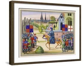 John Ball Preaching as He Rides Along on His Horse-null-Framed Art Print