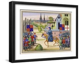 John Ball Preaching as He Rides Along on His Horse-null-Framed Art Print