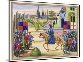 John Ball Preaching as He Rides Along on His Horse-null-Mounted Art Print