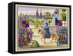 John Ball Preaching as He Rides Along on His Horse-null-Framed Stretched Canvas