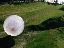 Zorbs People Moving Inside Balls on Lawn, Rotorua, New Zealand-John Banagan-Framed Photographic Print