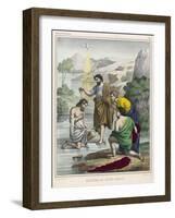 John Baptises Jesus While the Holy Dove Hovers Overhead-null-Framed Art Print