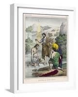 John Baptises Jesus While the Holy Dove Hovers Overhead-null-Framed Art Print