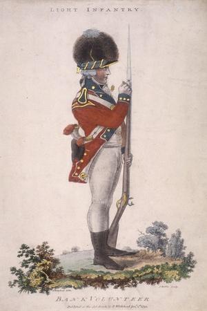 Member of the Light Infantry in the Bank Volunteers, Holding a Rifle with a Bayonet Attached, 1799