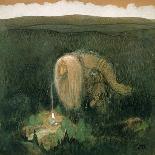 Princess Tuvstarr Is Still Sitting There Wistfully Looking into the Water, 1913-John Bauer-Giclee Print