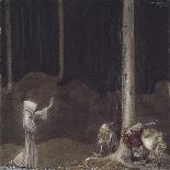 Princess Tuvstarr Is Still Sitting There Wistfully Looking into the Water, 1913-John Bauer-Framed Giclee Print