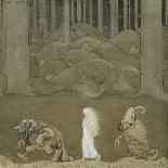 Princess Tuvstarr Is Still Sitting There Wistfully Looking into the Water, 1913-John Bauer-Giclee Print