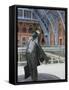 John Betjeman Statue, St. Pancras International Train Station, London, England, United Kingdom-Ethel Davies-Framed Stretched Canvas
