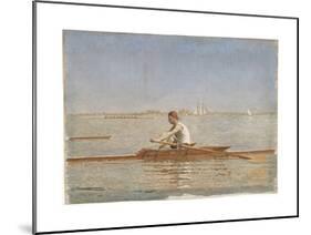 John Biglin in a Single Scull, 1873-Thomas Cowperthwait Eakins-Mounted Giclee Print