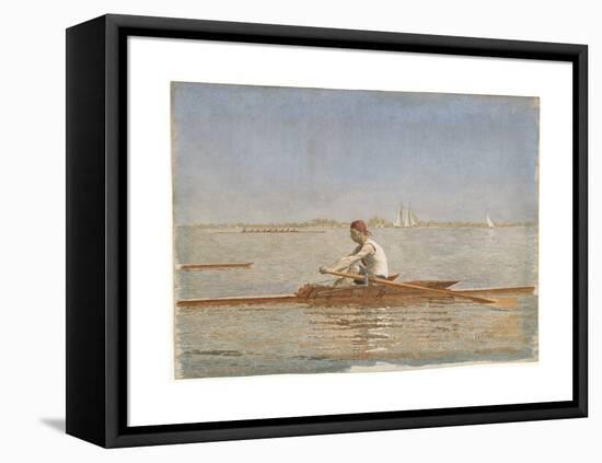 John Biglin in a Single Scull, 1873-Thomas Cowperthwait Eakins-Framed Stretched Canvas