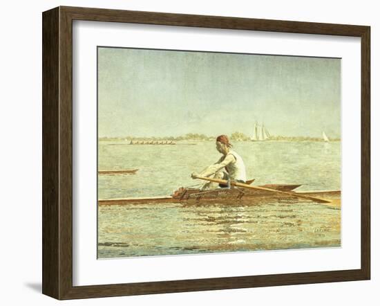 John Biglin in a Single Scull, 1873-Thomas Cowperthwait Eakins-Framed Giclee Print