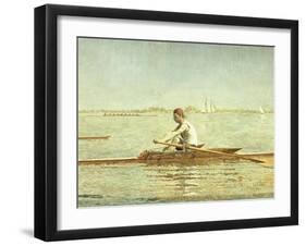 John Biglin in a Single Scull, 1873-Thomas Cowperthwait Eakins-Framed Giclee Print