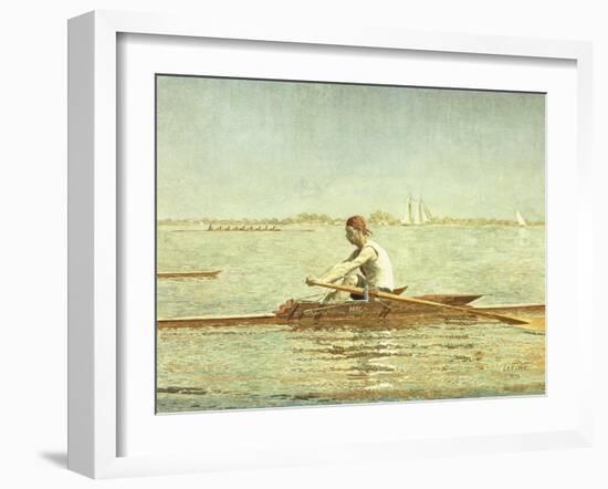 John Biglin in a Single Scull, 1873-Thomas Cowperthwait Eakins-Framed Giclee Print