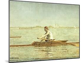 John Biglin in a Single Scull, 1873-Thomas Cowperthwait Eakins-Mounted Giclee Print