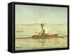 John Biglin in a Single Scull, 1873-Thomas Cowperthwait Eakins-Framed Stretched Canvas