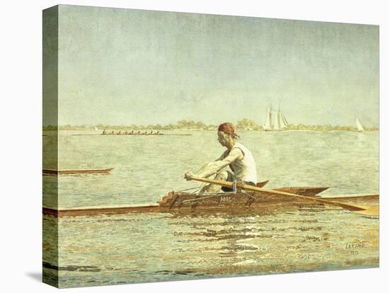 John Biglin in a Single Scull, 1873-Thomas Cowperthwait Eakins-Stretched Canvas