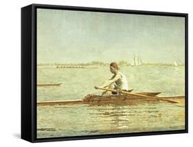 John Biglin in a Single Scull, 1873-Thomas Cowperthwait Eakins-Framed Stretched Canvas