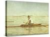 John Biglin in a Single Scull, 1873-Thomas Cowperthwait Eakins-Stretched Canvas