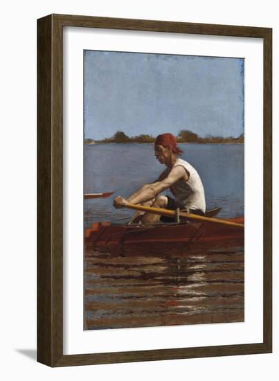 John Biglin in a Single Scull, 1874-Thomas Cowperthwait Eakins-Framed Giclee Print