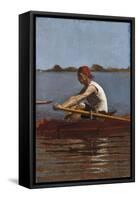 John Biglin in a Single Scull, 1874-Thomas Cowperthwait Eakins-Framed Stretched Canvas