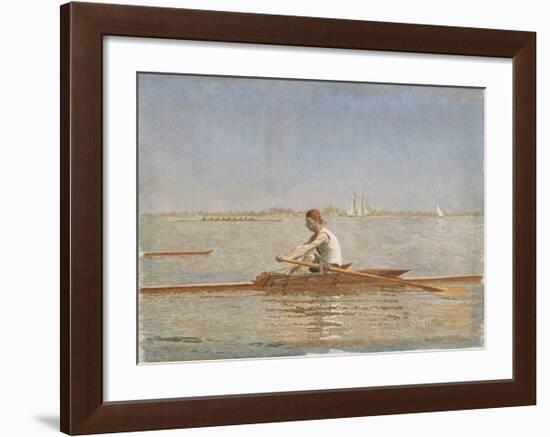 John Biglin in a Single Scull - Landscape-Thomas Eakins-Framed Premium Giclee Print