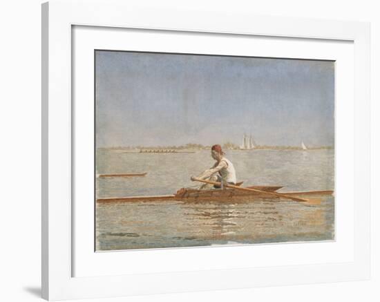 John Biglin in a Single Scull - Landscape-Thomas Eakins-Framed Premium Giclee Print