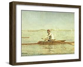 John Biglin in a Single Scull-Thomas Cowperthwait Eakins-Framed Giclee Print