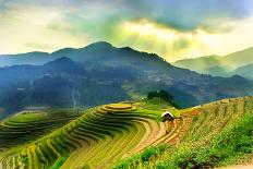 Rice Fields on Terraced of Mu Cang Chai, Yenbai, Vietnam. Rice Fields Prepare the Harvest at Northw-John Bill-Photographic Print