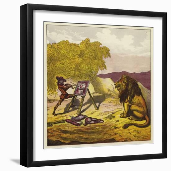 John Bold Painting the Lion-Ernest Henry Griset-Framed Giclee Print