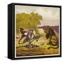 John Bold Painting the Lion-Ernest Henry Griset-Framed Stretched Canvas