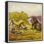 John Bold's Encounter with a Lion-Ernest Henry Griset-Framed Stretched Canvas