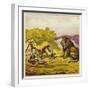 John Bold's Encounter with a Lion-Ernest Henry Griset-Framed Giclee Print