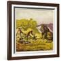 John Bold's Encounter with a Lion-Ernest Henry Griset-Framed Giclee Print