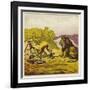 John Bold's Encounter with a Lion-Ernest Henry Griset-Framed Giclee Print