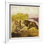 John Bold Surprised by a Lion While Painting-Ernest Henry Griset-Framed Giclee Print