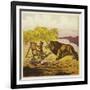 John Bold Surprised by a Lion While Painting-Ernest Henry Griset-Framed Giclee Print