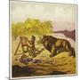 John Bold Surprised by a Lion While Painting-Ernest Henry Griset-Mounted Giclee Print