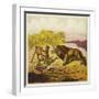 John Bold Surprised by a Lion While Painting-Ernest Henry Griset-Framed Giclee Print