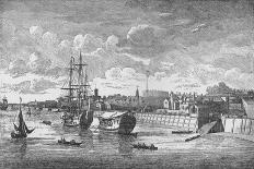 Woolwich Dockyard from the Thames, c1750, (1912). Artists: Unknown, John Boydell-John Boydell-Giclee Print