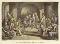 Alfred the Great Submitting His Laws to the Witan-John Bridges-Giclee Print