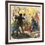 John Brown Between His Dying Sons in the Battle at Harper's Ferry, 1859-null-Framed Giclee Print