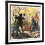 John Brown Between His Dying Sons in the Battle at Harper's Ferry, 1859-null-Framed Giclee Print