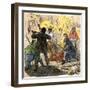 John Brown Between His Dying Sons in the Battle at Harper's Ferry, 1859-null-Framed Giclee Print