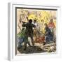 John Brown Between His Dying Sons in the Battle at Harper's Ferry, 1859-null-Framed Giclee Print