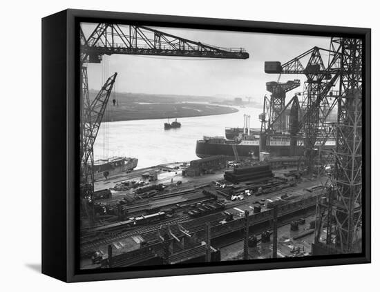 John Brown's Shipyard on the Clyde-null-Framed Stretched Canvas